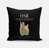 Thumbnail for Leoš Janáček Airport Ostrava (OSR) design on black pillow