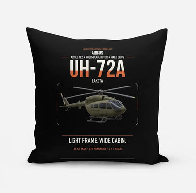 Airbus UH-72A Lakota design on black pillow