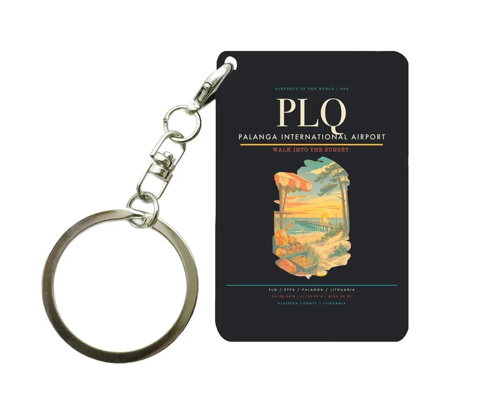 Palanga International Airport (PLQ) design on black key chain