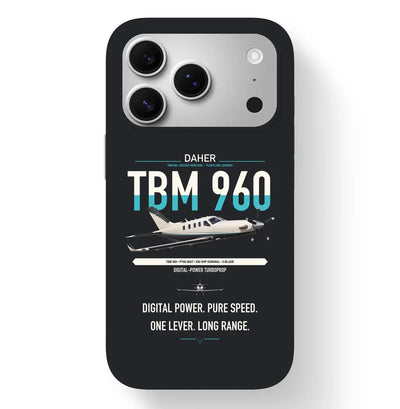Daher TBM 960 design on black magsafe iphone case, for iPhone 17 Pro