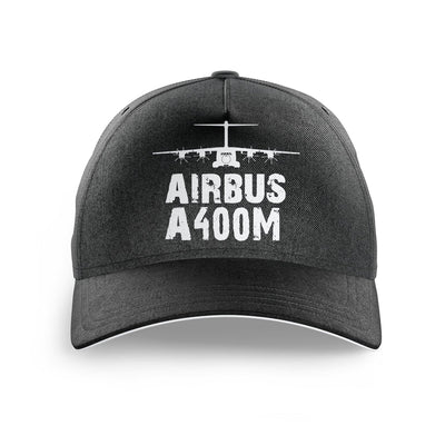 Airbus A400M & Plane aviation embroidery on durable cotton printed cap.
