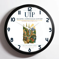 Thumbnail for Quimper–Cornouaille Airport (UIP) design on white framed wall clock