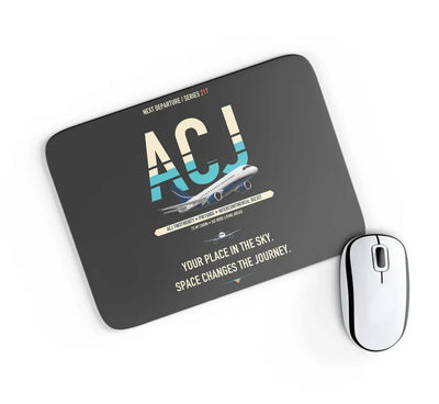 Airbus ACJ TwoTwenty design on black rectangle mouse pad