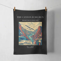 Thumbnail for VINTAGE G4338 - The Canyon Echo Run - Designed Towels design on black