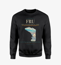 Thumbnail for Manas International Airport (FRU) design on black sweatshirt
