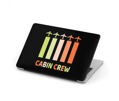 Colourful Cabin Crew aviation print MacBook case, fits MacBook.
