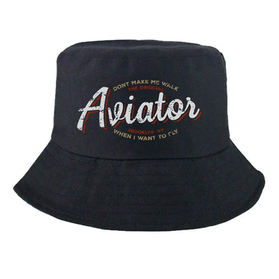 Aviator - Dont Make Me Walk Summer aviation embroidery on breathable cotton summer hat.