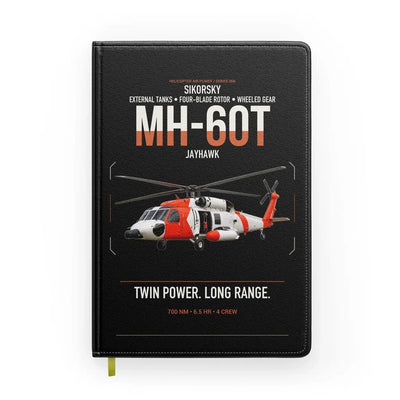 Sikorsky MH-60T Jayhawk design on black notebook