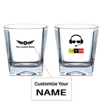 Thumbnail for AV8R 2 aviation design on whiskey glass, crystal-clear premium glassware.
