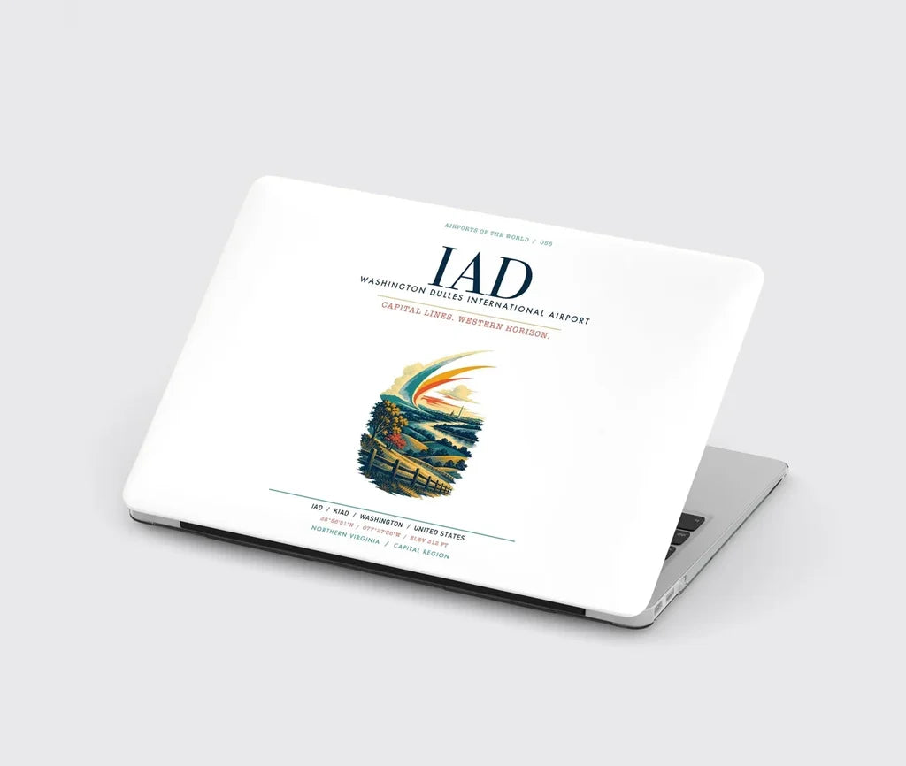 Washington Dulles International Airport (IAD) design on white MacBook case