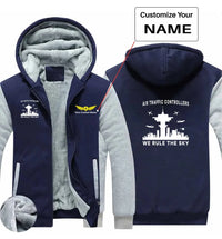 Thumbnail for Air Traffic Controllers - We Rule The Sky aviation design printed on soft cotton blend zipped sweatshirt.