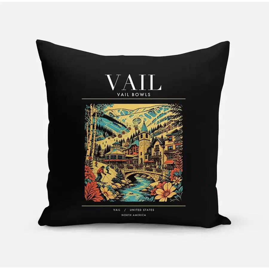 VAIL - Poster - Pillow - Black