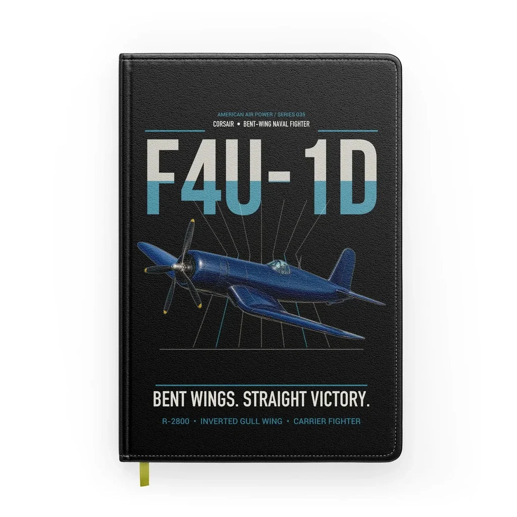 F4U-1D Corsair design on black notebook