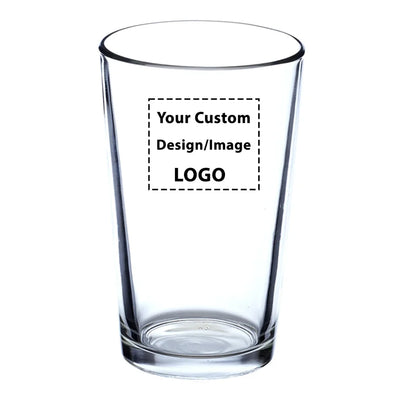 Custom Design/Image/Logo Beer & aviation design on beer water glass, versatile drinkware.