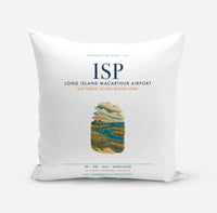 Thumbnail for Long Island MacArthur Airport (ISP) design on white pillow