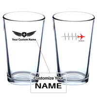 Thumbnail for Aviation Heartbeats Beer & aviation design on beer water glass, versatile drinkware.