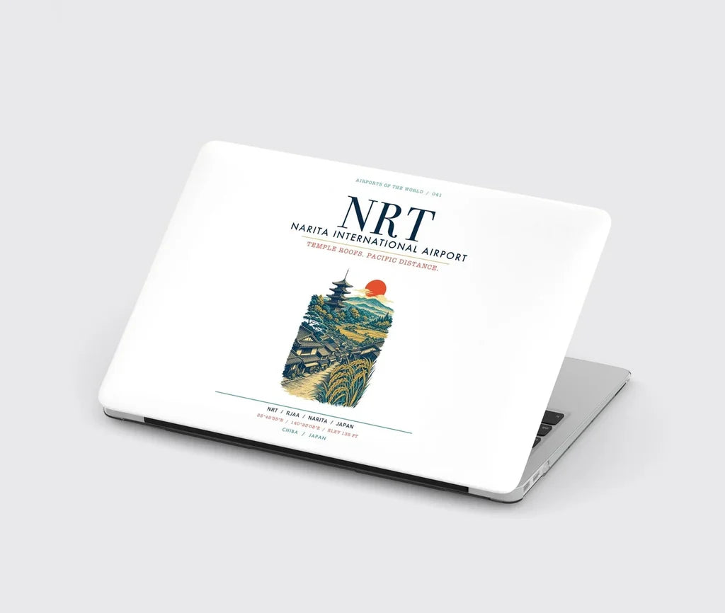Tokyo Narita International Airport (NRT) design on white MacBook case