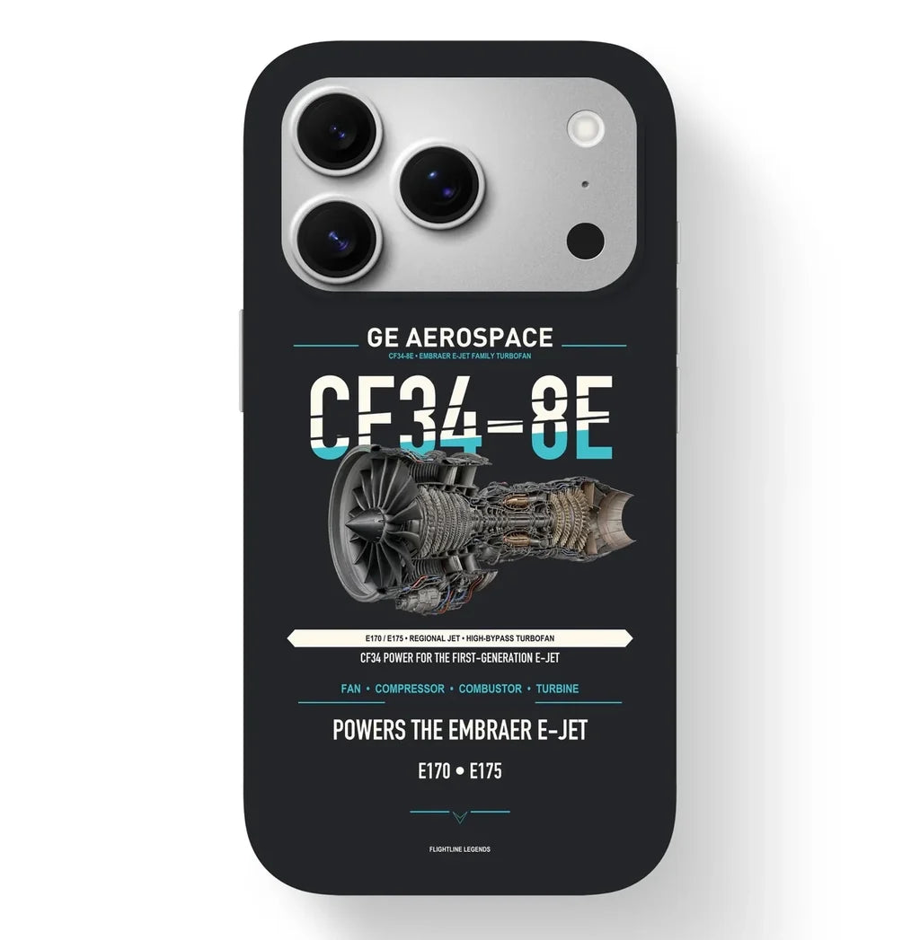 CF34-8E Case design on black iphone case