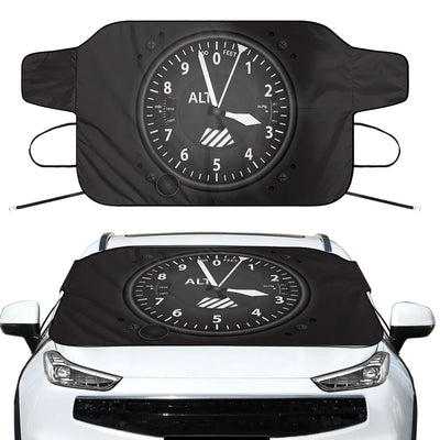 Airplane Instruments-Altitude Car aviation design on car windshield cover.