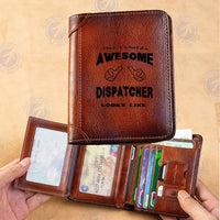Thumbnail for Dispatcher aviation print leather wallet, leather.