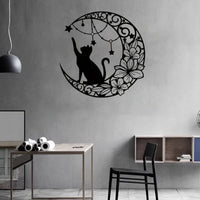 Thumbnail for Moon Cat Modern Metal Sign/Wall Sculpture 30x30CM aviation design on premium decorative material hanging wall decoration.