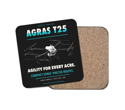 DJI Agras T25 design on black 1 piece coaster