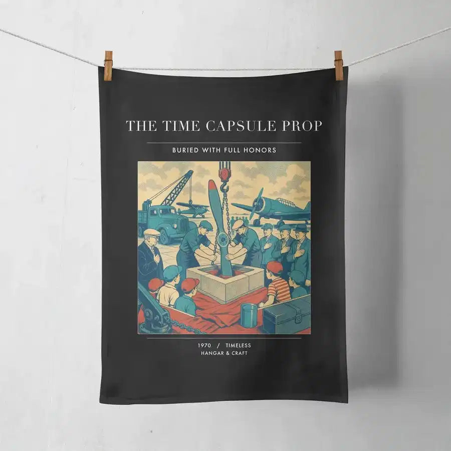 VINTAGE G4428 - The Time Capsule Prop - Designed Towels design on black