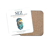 Thumbnail for Seychelles International Airport (SEZ) design on white 1 piece coaster