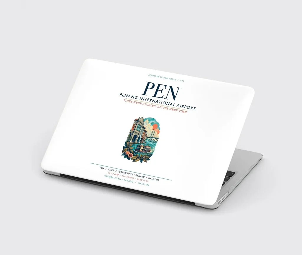 Penang International Airport (PEN) design on white MacBook case