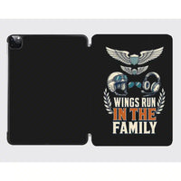 Thumbnail for Wings Run In The Family design on black ipad tablet case