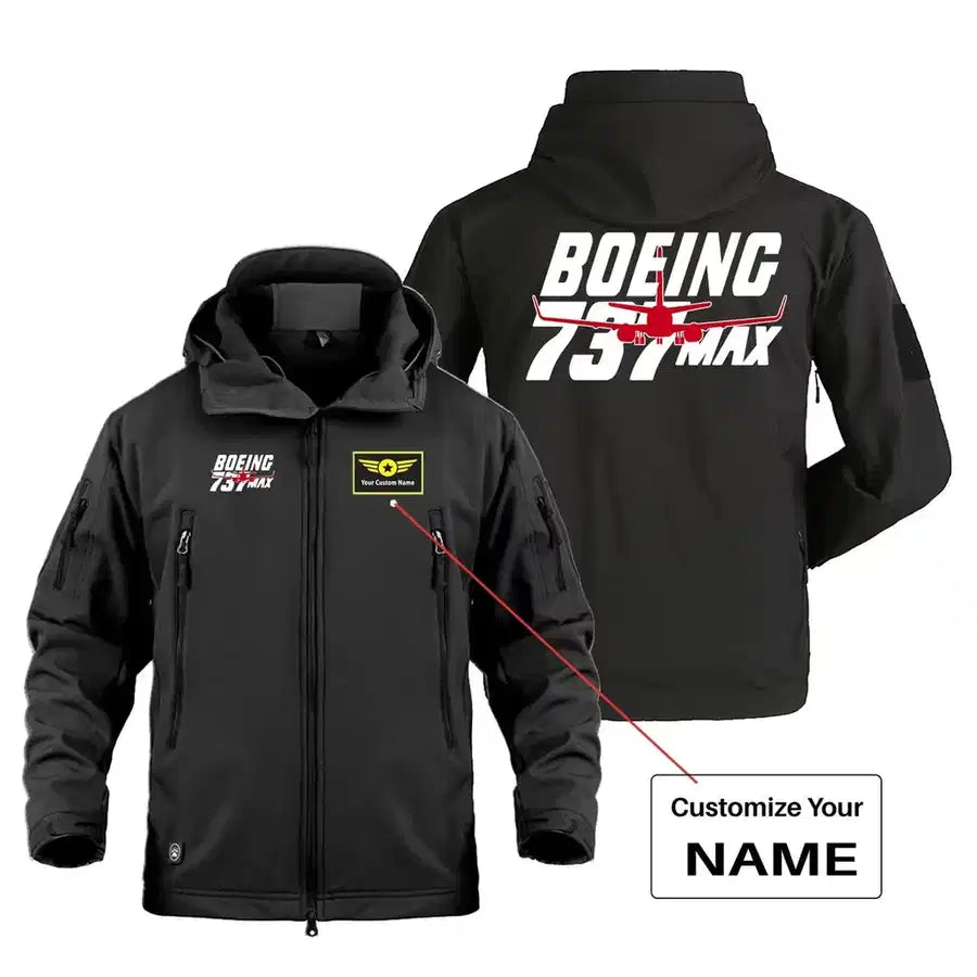 Amazing 737 Max Military Jackets (Customizable) aviation design printed on heavy cotton shell with field-style pockets milita.