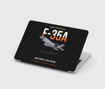 F-35A Lightning II Quiet Profile Total Picture design on black MacBook case