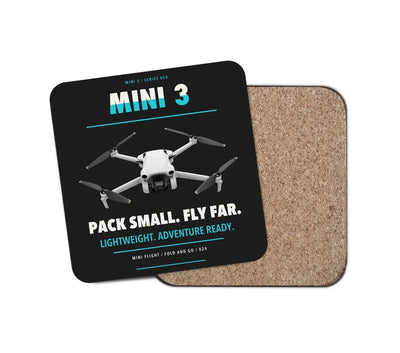 DJI Mini 3 design on black 1 piece coaster