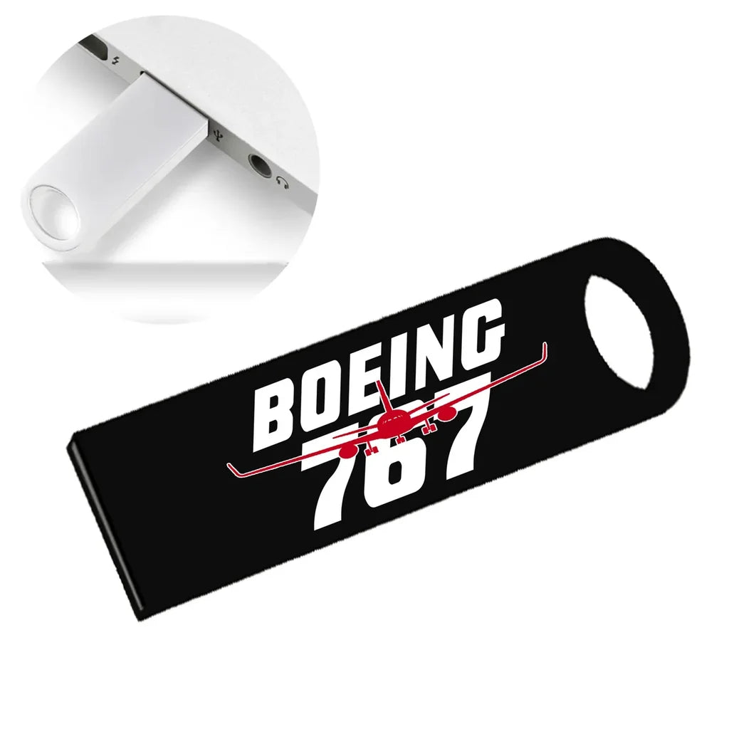 Amazing Boeing 767 aviation design on durable waterproof casing waterproof USB device.