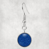Thumbnail for Many Airplanes Blue aviation earrings, hypoallergenic alloy body with engraved detail.