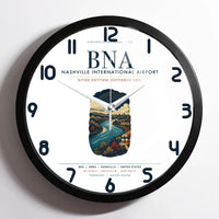 Thumbnail for Nashville International Airport (BNA) design on white framed wall clock