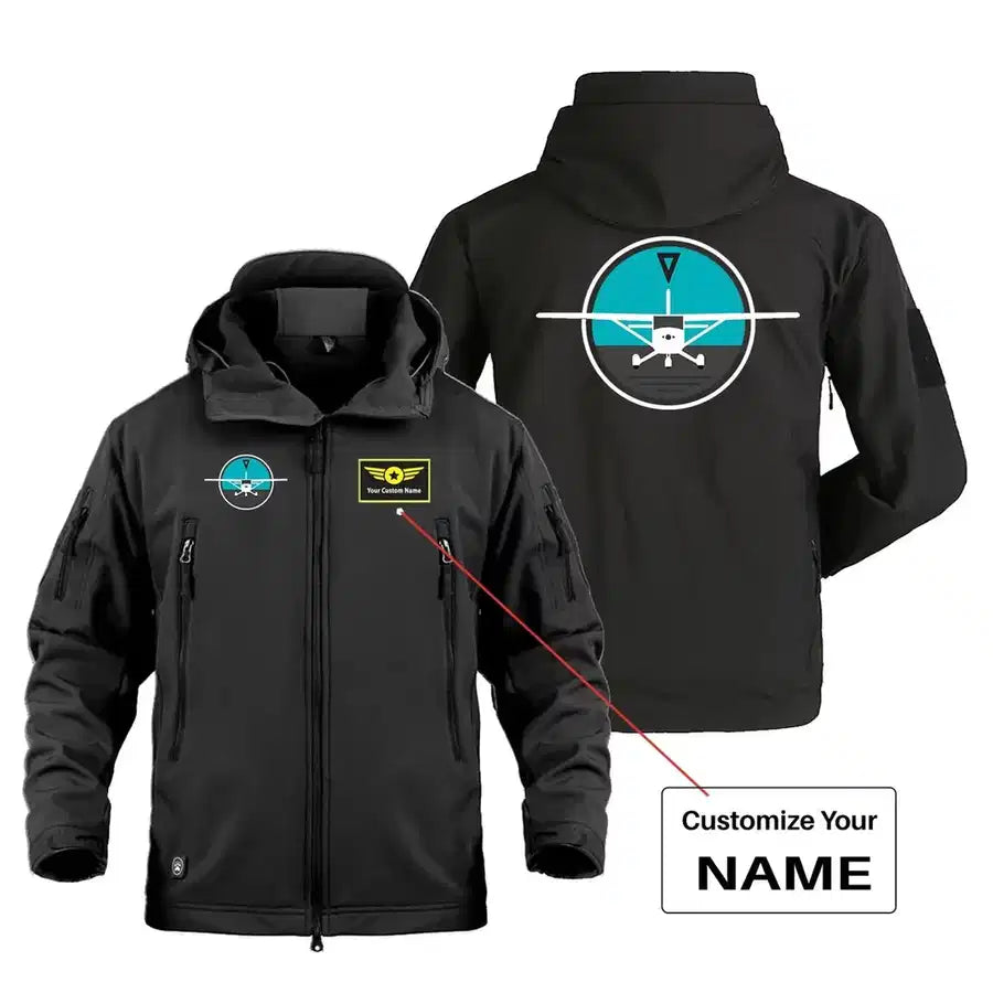 Cessna & Gyro Military Jackets (Customizable) aviation design printed on heavy cotton shell with field-style pockets military.