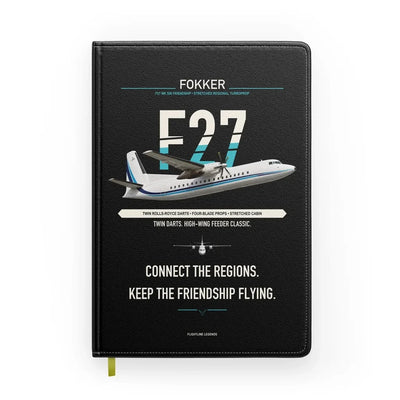 Fokker F27 Mark 500 Friendship design on black notebook