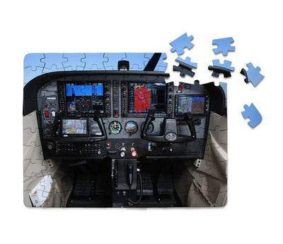 Cessna 172 Cockpit aviation design puzzle, premium cardboard.