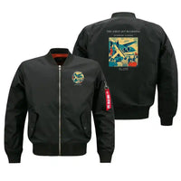 Thumbnail for VINTAGE G4228 - The First Jet Boarding - Bomber Jacket design on black