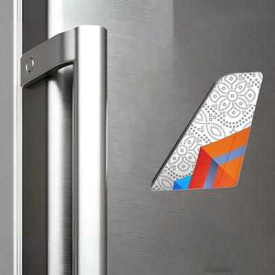 Air India Express aviation design tail magnet in 3D metal with magnetic back.