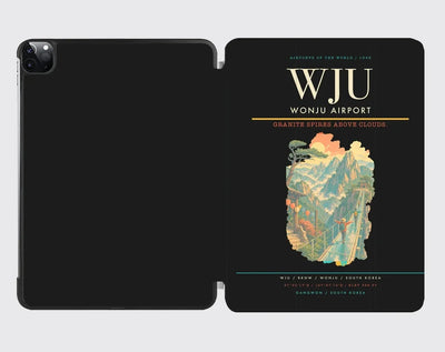 Wonju Airport (WJU) design on black ipad tablet case