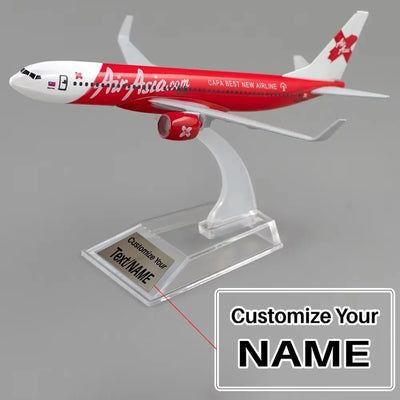 Side view of Air Asia Airlines Airbus A340 Airplane Model (16CM) aviation 16-18cm scale model aircraft in diecast metal.