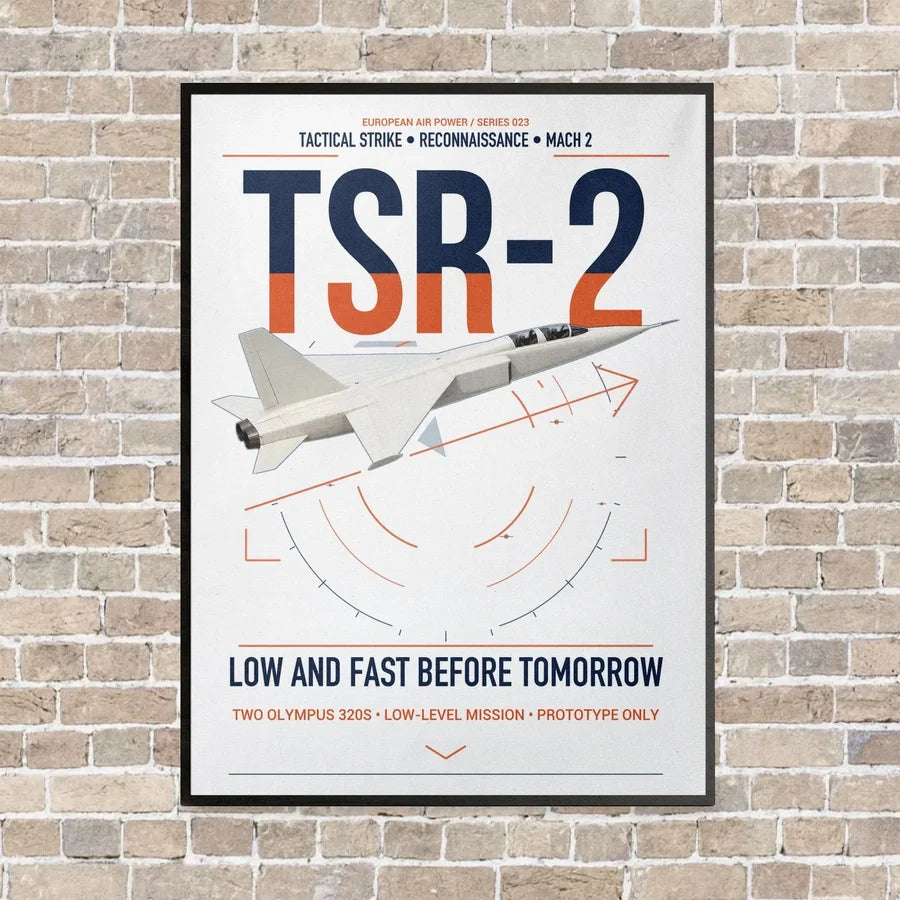 BAC TSR-2 vertical canvas print - framed - white background