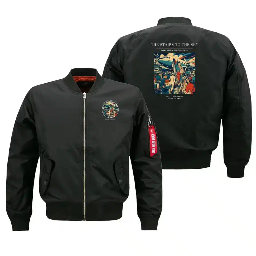 VINTAGE G4214 - The Stairs To The Sky - Bomber Jacket design on black