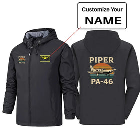 Retro Piper PA-46 Rain Jackets & Windbreakers