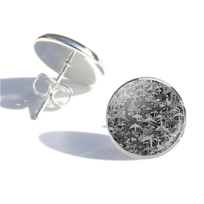 Dark Coloured Airplanes aviation-themed stud earrings, polished stainless steel.