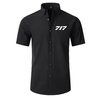 Thumbnail for Boeing 717 Flat Text Short Sleeve aviation design printed on soft cotton 2D-printed shirt.