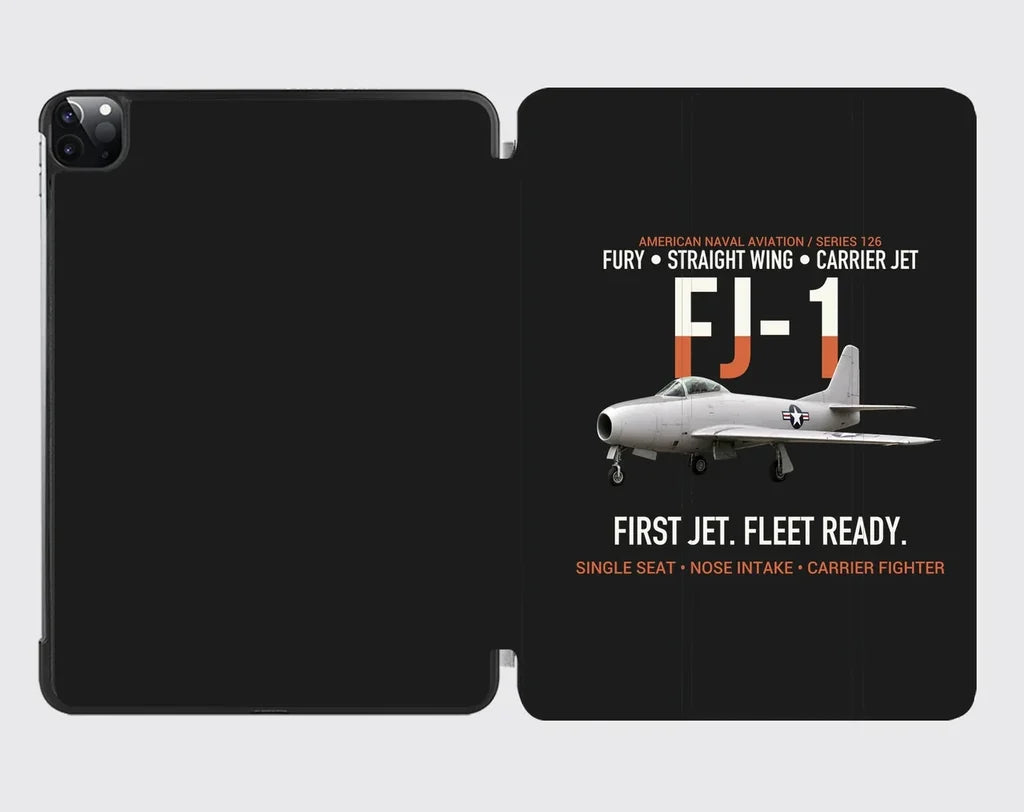 FJ-1 Fury First Fury Straight Wing design on black ipad tablet case