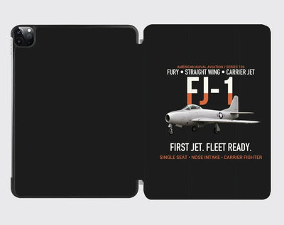 FJ-1 Fury First Fury Straight Wing design on black ipad tablet case